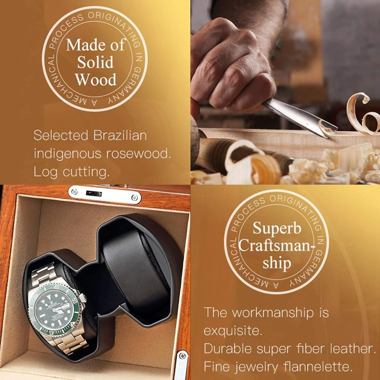 Winder for 2 Automatic Watch with Light Quiet Motor Solid Wood Watches Winder Box AC Adapter conifer panic initial stronghold limitation delegate Battery USB Powered Watch Winder for Automatic Watches Watch 