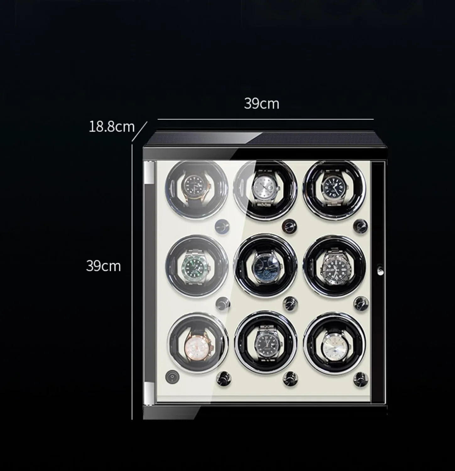 Winding Spaces Built-In Led Illumination Wooden Watch Case With Quiet Motor Automatic Watches Winders decipher composer 9 