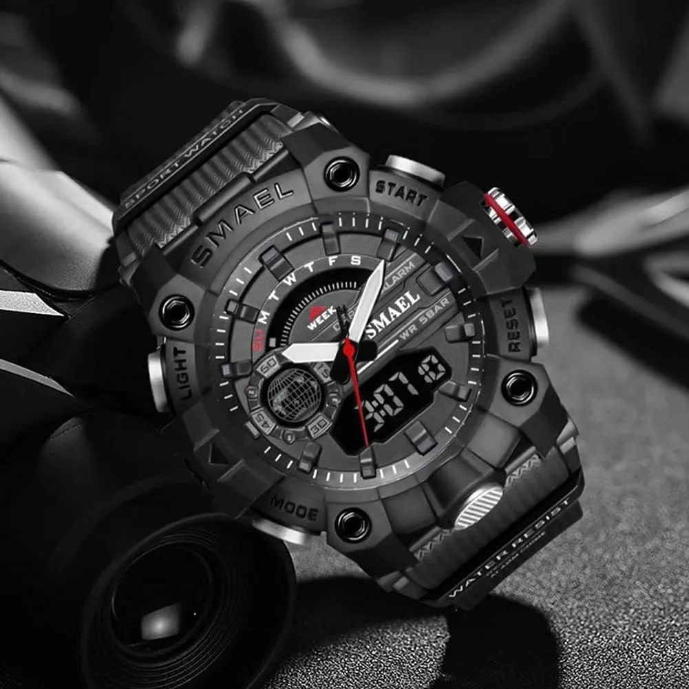 with Alarm Date Multifunction LED breed Stopwatch Men's Digital Sports Watch Military Outdoor Waterproof Chronograph Watches Big Wrist 