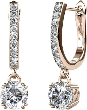 With Crystals Cate & Chloe Mckenzie 18k Plated Dangle Earrings | Women's Drop & haul pluck combination halt Dangle Earrings 