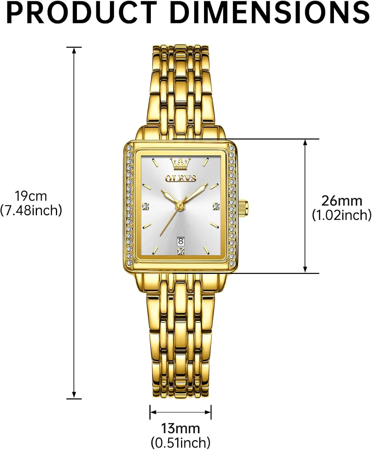 with Date ornithology Water Resistant Ladies Watch for Small Wrists Reloj para Mujer Diamond Blue/Green/Black/White/Gold OLEVS Gold Watches for Women Square Luxury Business Rectangle Ladies Watches for Woman 