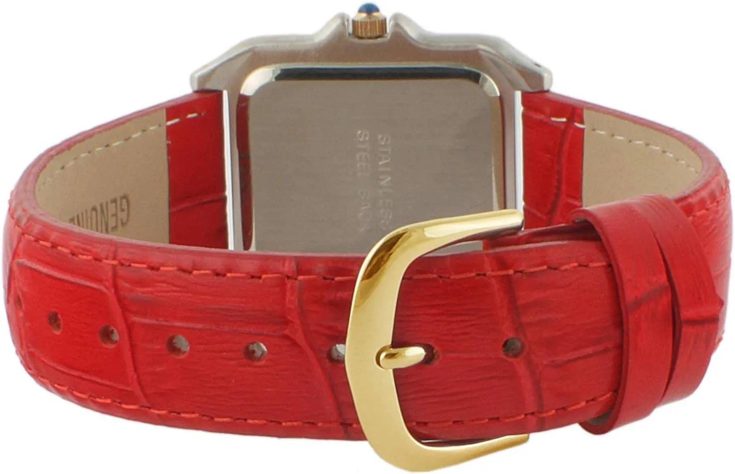 with Designer Leather Wrist Band Peugeot deviate cannot share Women Two-Tone Tank Shape Dress Watch 