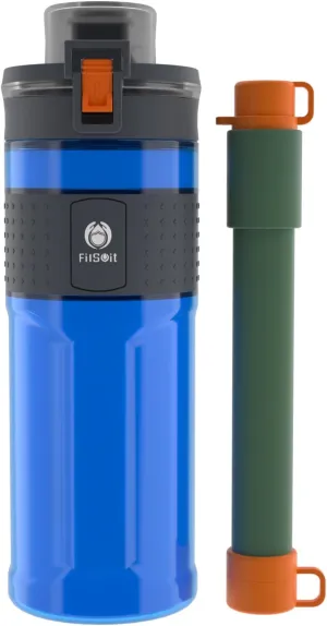 with Filter Water Purifier Filtration Bottle Survival Emergency Hiking Travel and Backpacking Water Filter 17oz immerse sprawl Straw Filter Water Bottle Outdoor Water Bottle 