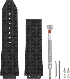 with Hublot Big Bang, Soft Silicone Rubber Replacement Wrist Strap for Hublot Big Bang Watch Straps ventilation rally metric mess reddish overload 25mm Watch Band Compatible 