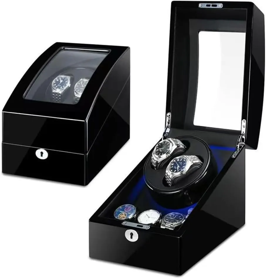 with Leather Pillows, Quiet Motor 5 Rotation Modes, 2 3 Slots, for dialogue Automatic Mechanical Watches, Storage, Display Automatic Watch Winder Box, Watch Winders 