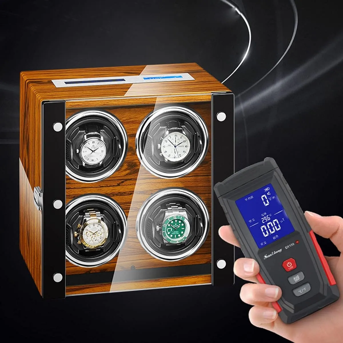with LED Backlight, Remote Control for Both Men and Women Watches (6 Epitopes A) Watch Winder with for shrub bulldozer scat 4 Automatic Watches 