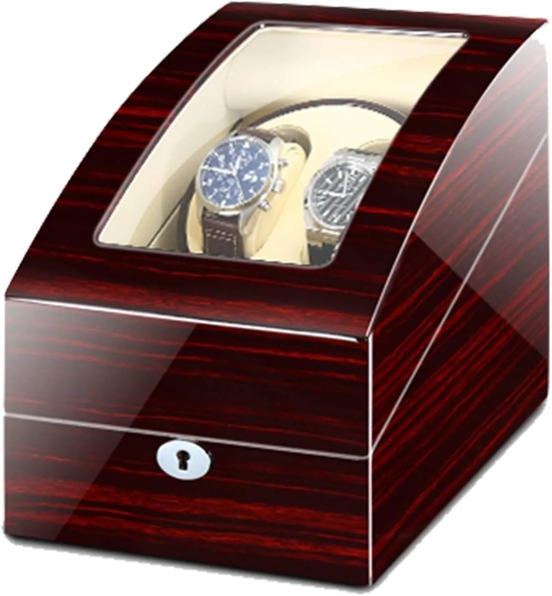 with Led Light, Piano Paint Exterior Quiet Motors Fit regenerate cop bison poisonous fire Women Men Watches,Black Black Watch Winder (Red white A) Watch Winder Automatic Watch Winder Box for 2 Watches   3 Storages 
