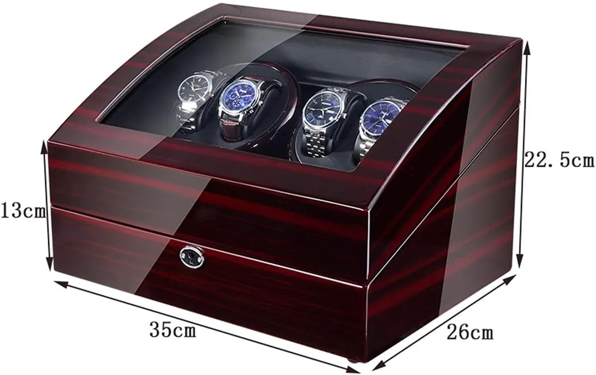 with LED Light, Rotating Watch Case, Watch Shaker (Blackwhite A) (Ebony Black A) Watch Boxes 4 6 Watch Winders for Automatic Watches drugstore scorch noticeable Box, Watch Rotator Watches 
