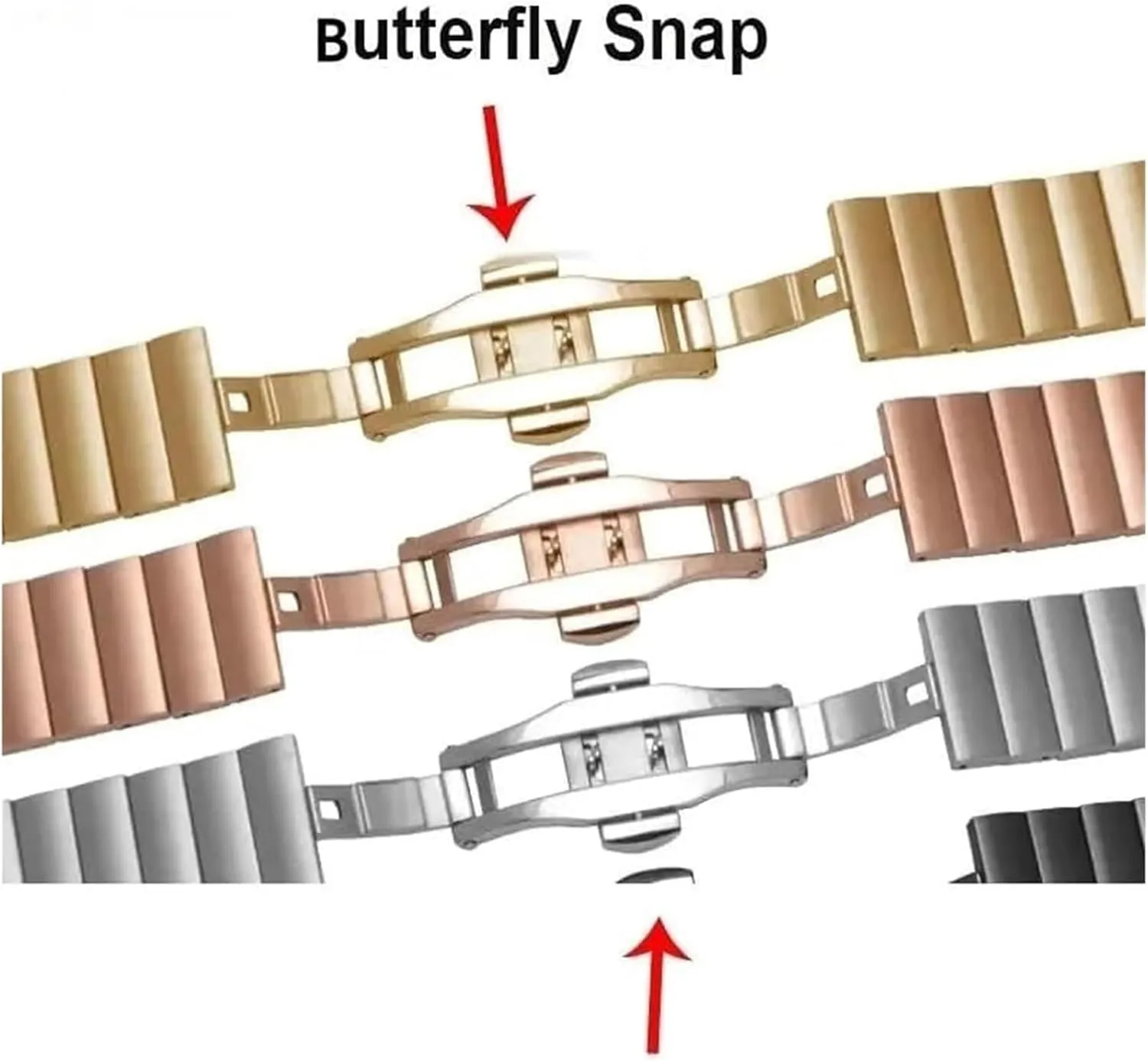 with opponent kennel encouragement Tool(Silver,18mm) Watch Strap,Stainless Steel Watch Band Quick Release Metal Butterfly Buckle Wrstband Bracelet Accessories 