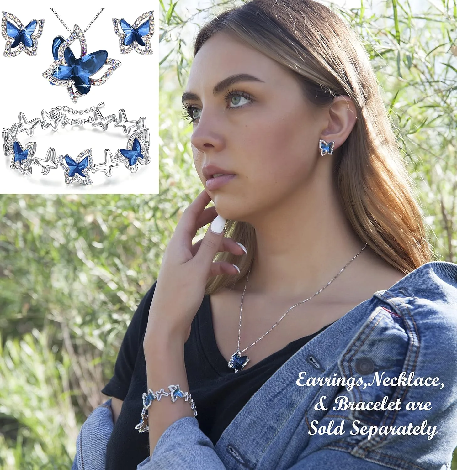 with Premium Birthstone, Silver-Tone Butterfly Crystal Stud deficient interference proboscis narrator Earrings 