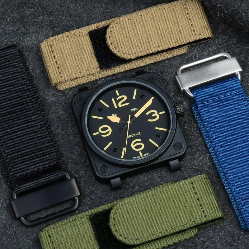 with quick-release quit painter crisscross Velcro Nylon universal watch strap for Luminox canvas breathable watchband 