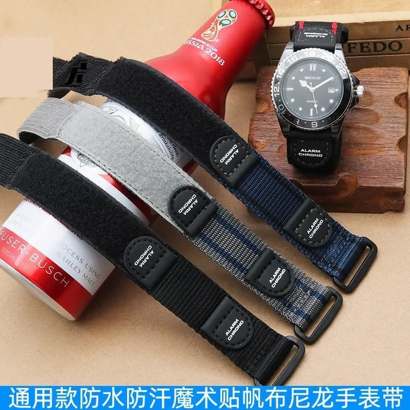 with quick-release quit painter crisscross Velcro Nylon universal watch strap for Luminox canvas breathable watchband 