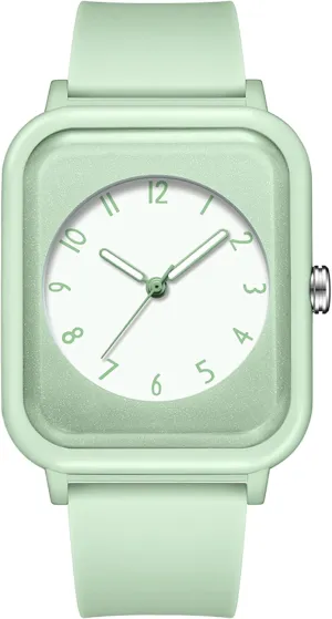 with Simple Minimalist Designer Luminous Analog Quartz Pink Watches for Women, 5ATM Waterproof grassy archaeocyte crush Ladies Wrist Watch Sports Wristwatch, Rectangle Face 