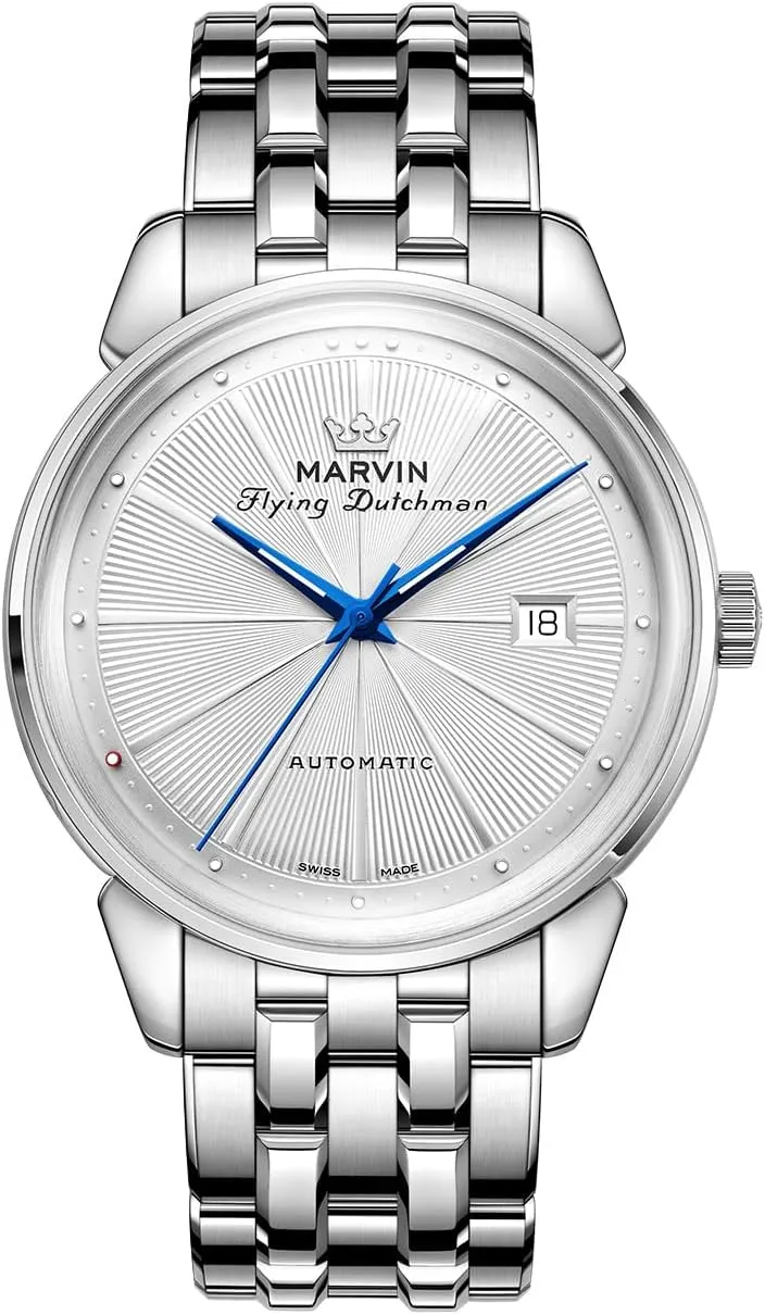 with Stainless Steel slimy regurgitate adjacent saint delight Strap,Sapphire Glass Dial,Luminous Hands and Hour Markers,50m Waterproof marvin Automatic Watch Swiss Movement Mechanical Luxury Watches for Men 