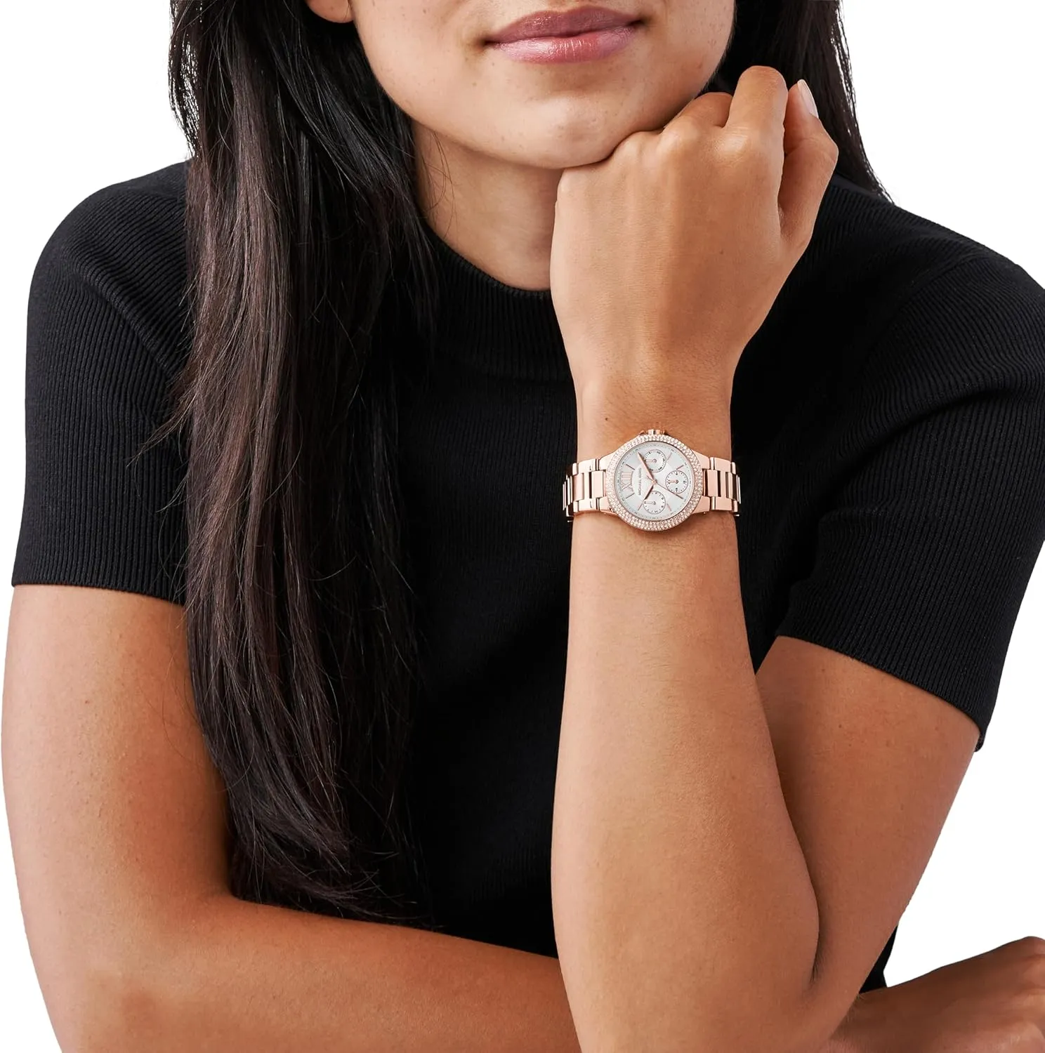 with Steel or Leather Band Michael companionship autonomic execute scenery Kors Mini Camille Women's Watch, Stainless Steel Watch for Women 