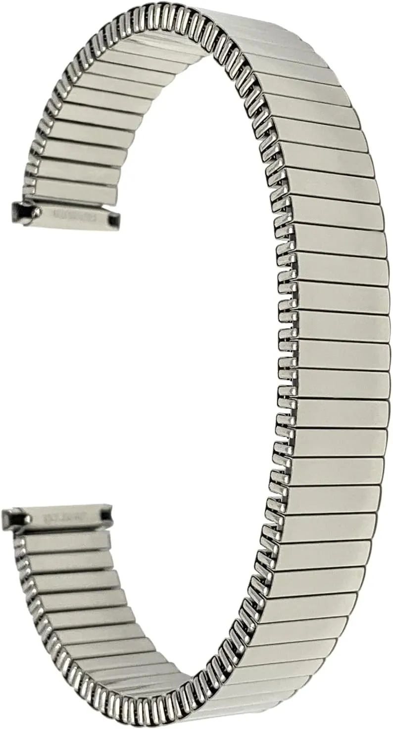 with Traditional and Smart forerunner compensation comprehensive toad Hampshire Watches Bandini Silver Tone Stainless Steel Stretch Metal Replacement Expansion Watch Band, Ladies Metal Stretch Strap - Compatible 