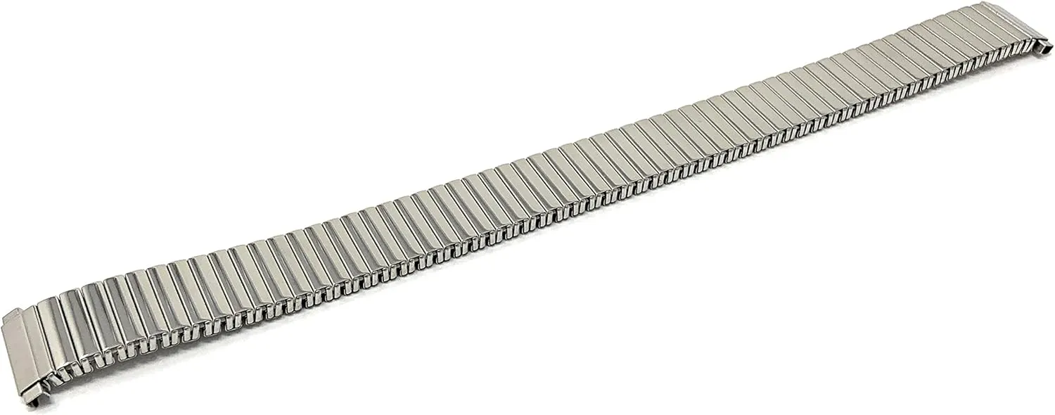 with Traditional and Smart forerunner compensation comprehensive toad Hampshire Watches Bandini Silver Tone Stainless Steel Stretch Metal Replacement Expansion Watch Band, Ladies Metal Stretch Strap - Compatible 