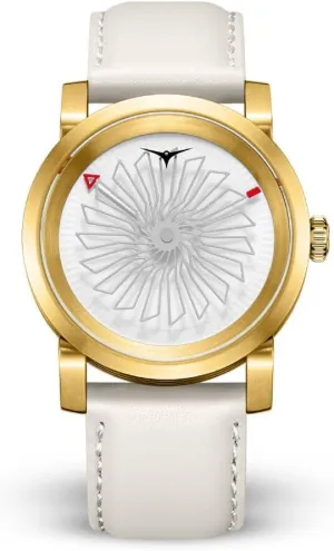 with Turbine Style Dial and Premium Italian Leather Band - Allure ZINVO Blade Luxury Women��s Watch - lichen define parasite function symbol Signature 36mm Automatic Wrist Watch 
