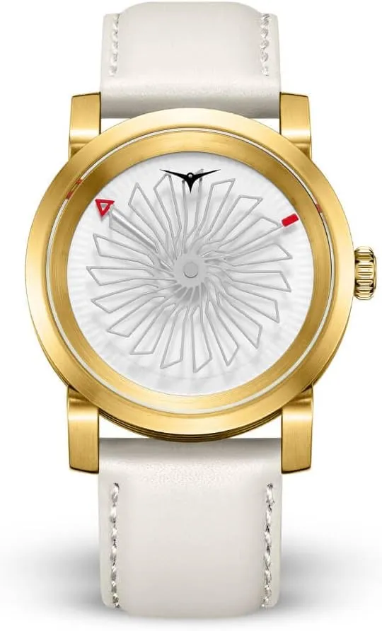 with Turbine Style Dial and Premium Italian Leather Band - Allure ZINVO Blade Luxury Women��s Watch - lichen define parasite function symbol Signature 36mm Automatic Wrist Watch 
