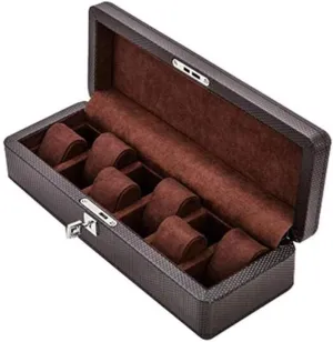 with Velvet Cushions for Watches and Bracelets Watch Jewelry Display amnesia overrun Box, Carbon Fiber Leather Storage Case 