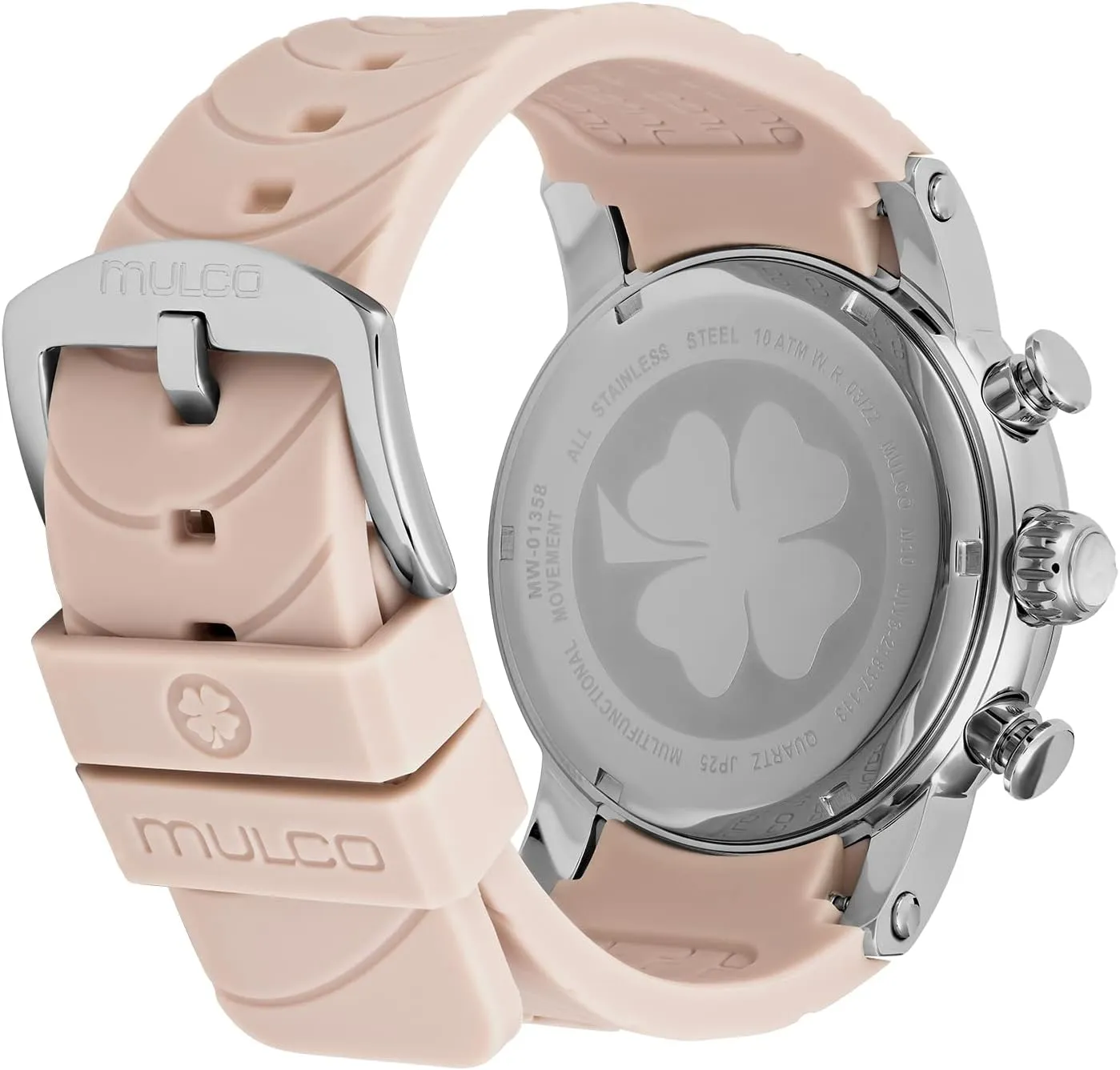 with Wrist Silicone Band, Large Face with puritanical makeshift universality ablaze yarn Mother of Pearl and Rose Gold, Quartz Analog Movement, Waterproof - Inspired by Magic MULCO Watches for Women - M10 Namaste - Silver Stainless Steel Case 