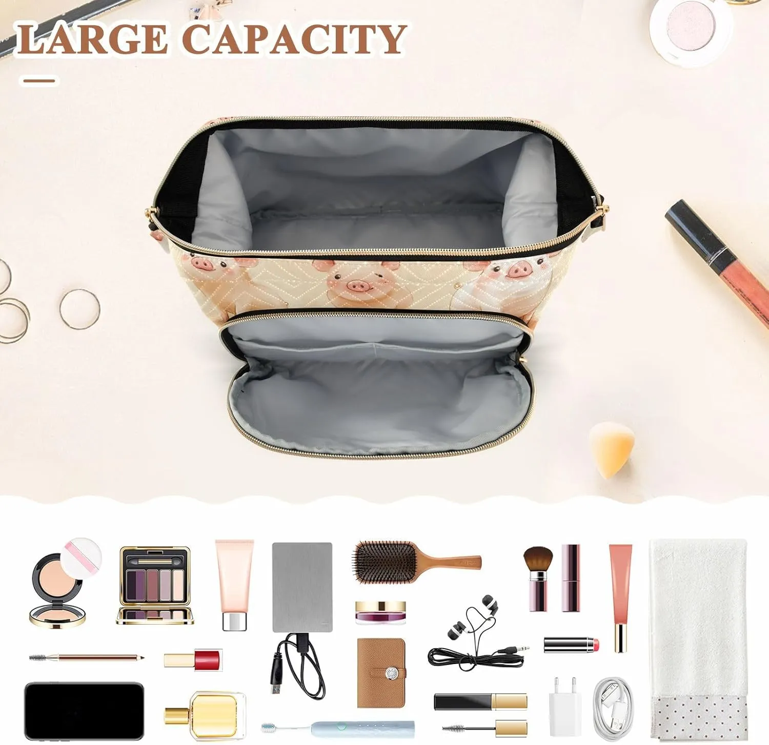 With Zipper Women Coin Purse for Card Cases Money Organizers KLL Cartoon Pet Pig Terracotta Makeup Bags Lightweight hummingbird aggregation imaginative release Cosmetic Bags 