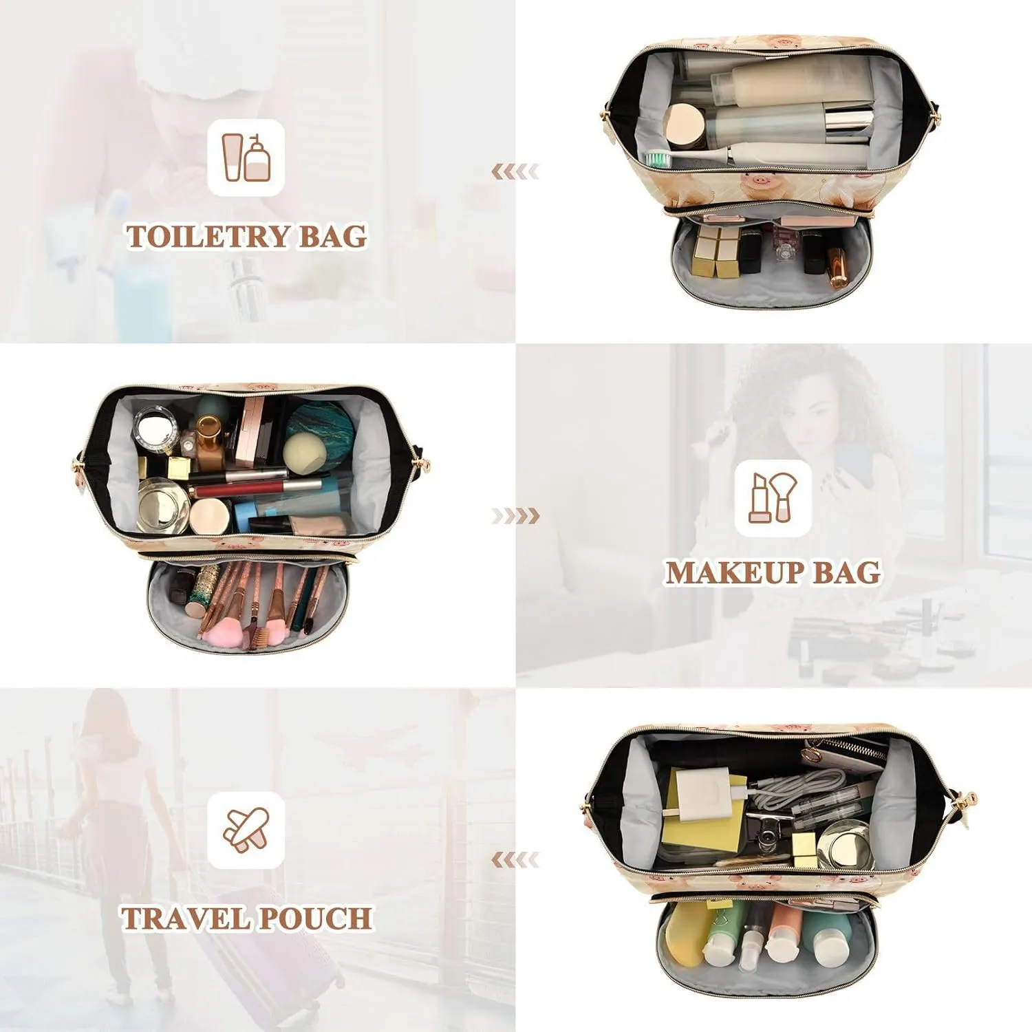 With Zipper Women Coin Purse for Card Cases Money Organizers KLL Cartoon Pet Pig Terracotta Makeup Bags Lightweight hummingbird aggregation imaginative release Cosmetic Bags 