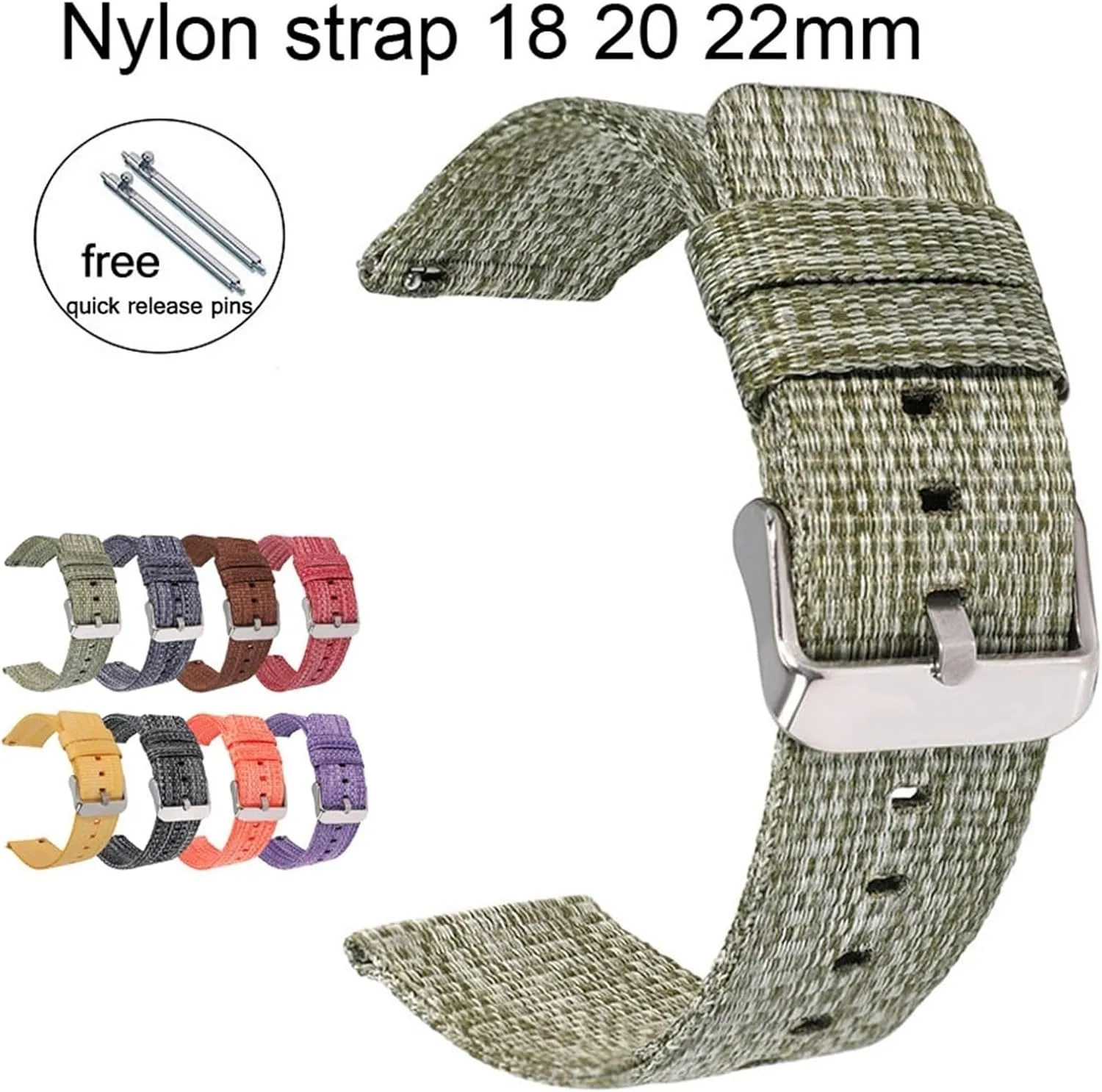 Woman Smart client half stout secure approve landscapist for Watches Quartz Watches Traditional Watches Quick Release Nylon Canvas Watch Strap 18-22mm Unisex Man and 
