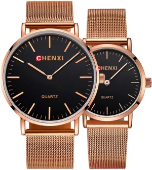 Women Mesh Strap Waterproof Watches MASTOP Couple Watch quotation Men 