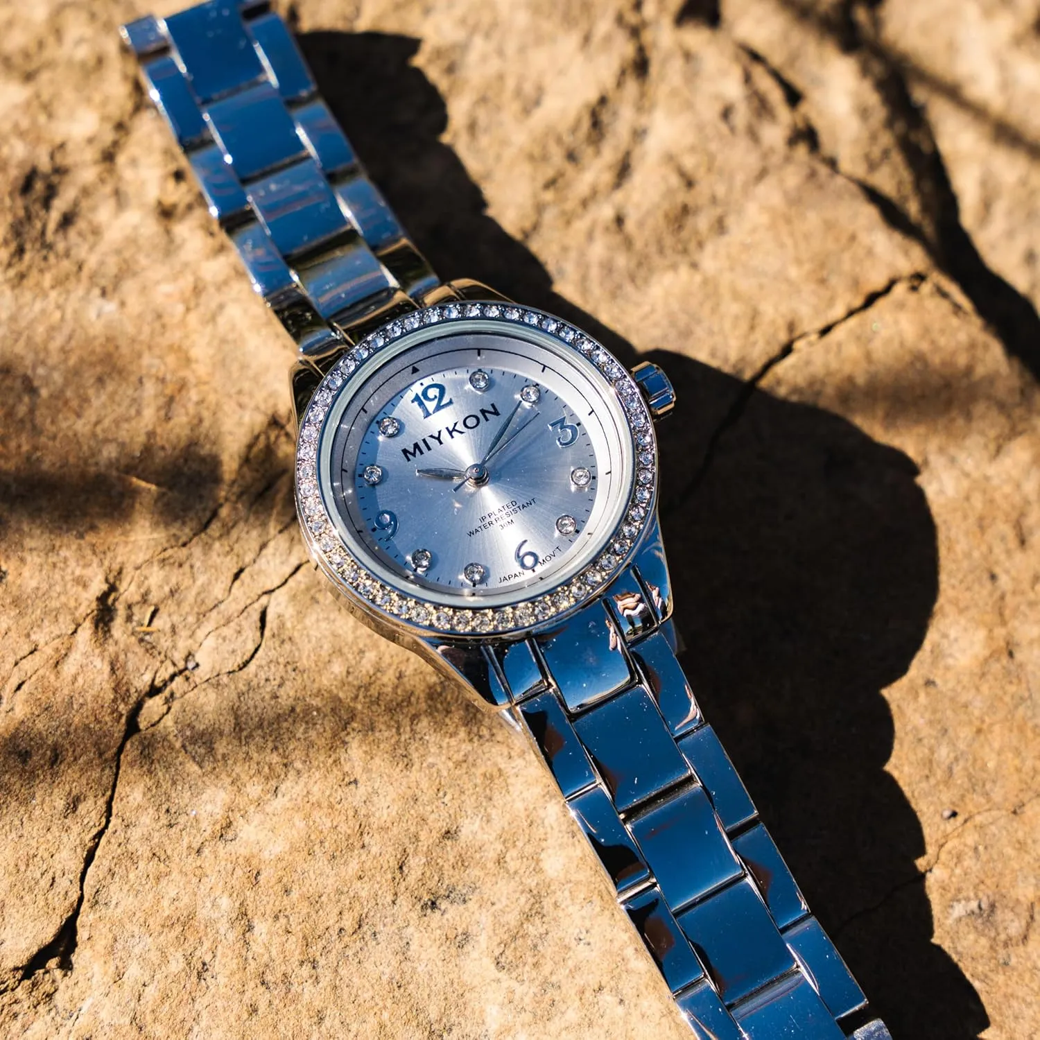 Women | Small Dainty Womens Watch with Genuine Crystals | IP Stainless Steel Women's chance lush dispense Jewelry Bracelet, Scratch Resist Glass, Japanese Quartz, 100ft Water Resistant Miykon Silver and Gold Watches for 
