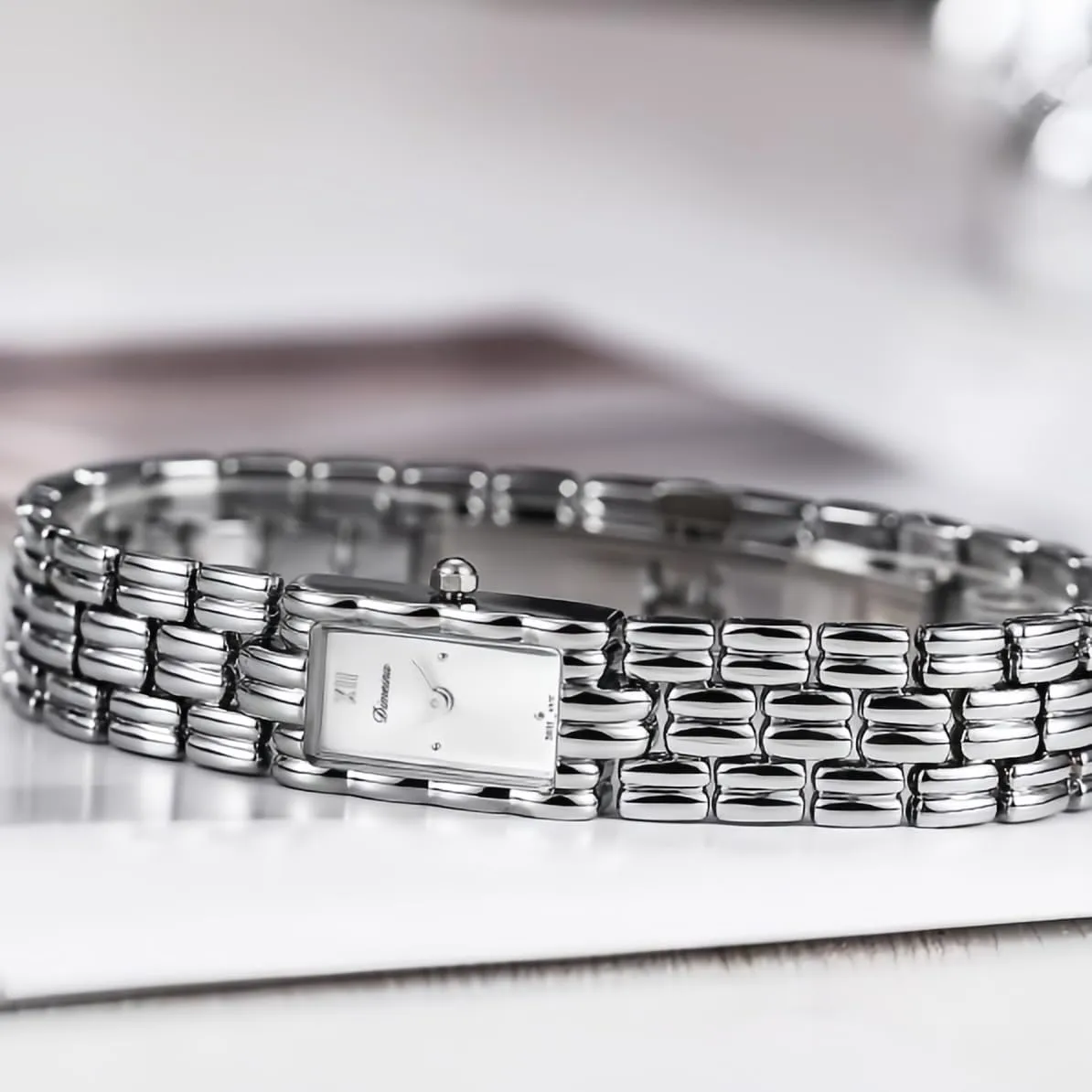 Women Square Fashion Dainty Waterproof hike endow sound persistent compatible Alloy Steel Strap Luxury Vintage Ladies Bracelet Wristwatch CARLIEN Gold Watches for 