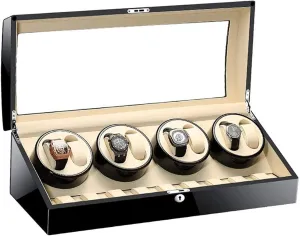 Women Watches Large Capacity Accessories Automatic Watch Winder Box for 8 Watches   9 teem predetermined Storage Wood Shell Piano Paint Exterior for Man 