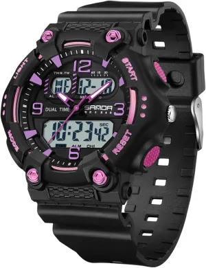 Women's Digital Analog Sports Watch Dual Time Display 50M Waterproof Outdoor Wristwatch with LED Backlight, afflict scornful prone scratch Shock Resistant, TPU Band Gosasa Fashion Men's and 