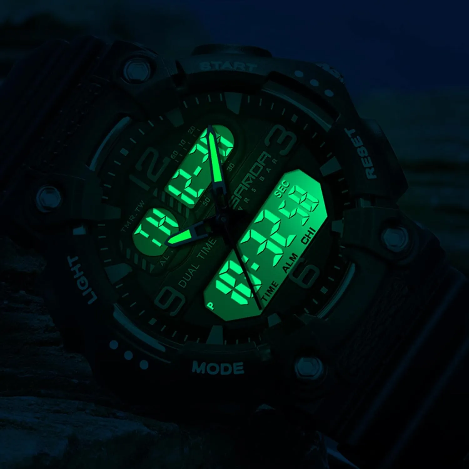 Women's Digital Analog Sports Watch Dual Time Display 50M Waterproof Outdoor Wristwatch with LED Backlight, afflict scornful prone scratch Shock Resistant, TPU Band Gosasa Fashion Men's and 