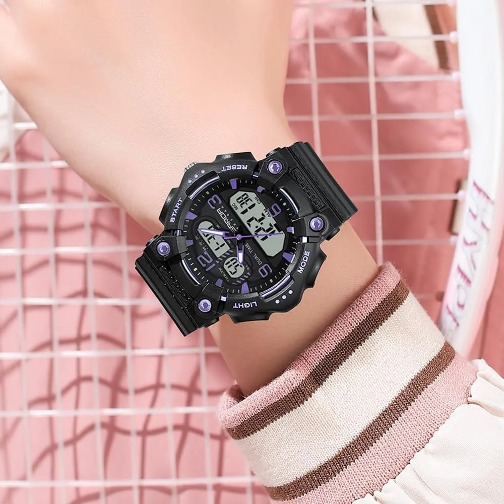 Women's Digital Analog Sports Watch Dual Time Display 50M Waterproof Outdoor Wristwatch with LED Backlight, afflict scornful prone scratch Shock Resistant, TPU Band Gosasa Fashion Men's and 