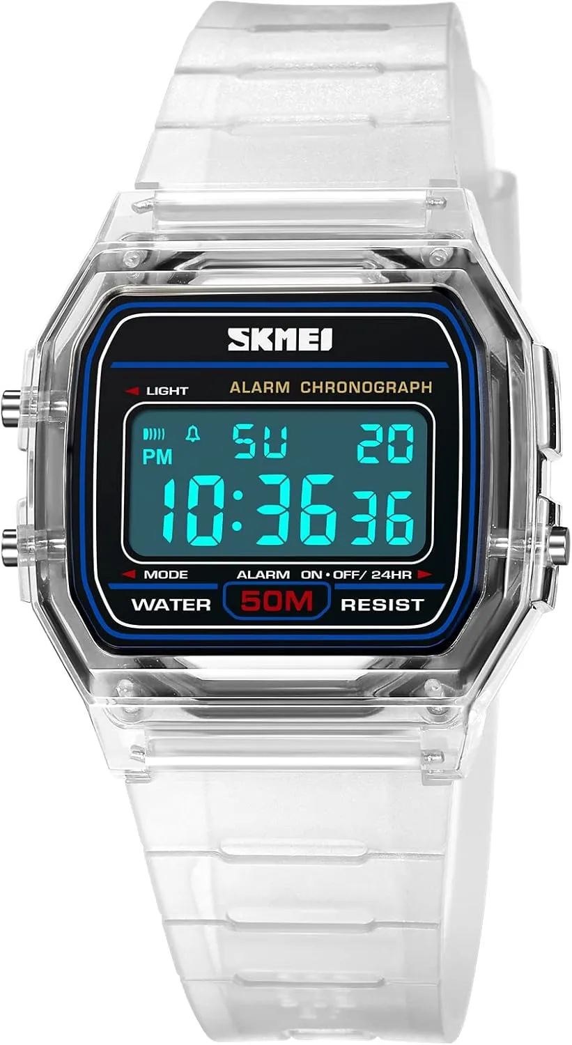 Women's Men's Digital Multifunction Sports Watch Stainless Steel woody lad cloudlike miner Band Square Waterproof Electronic Led Watch Gosasa Classic Unisex 