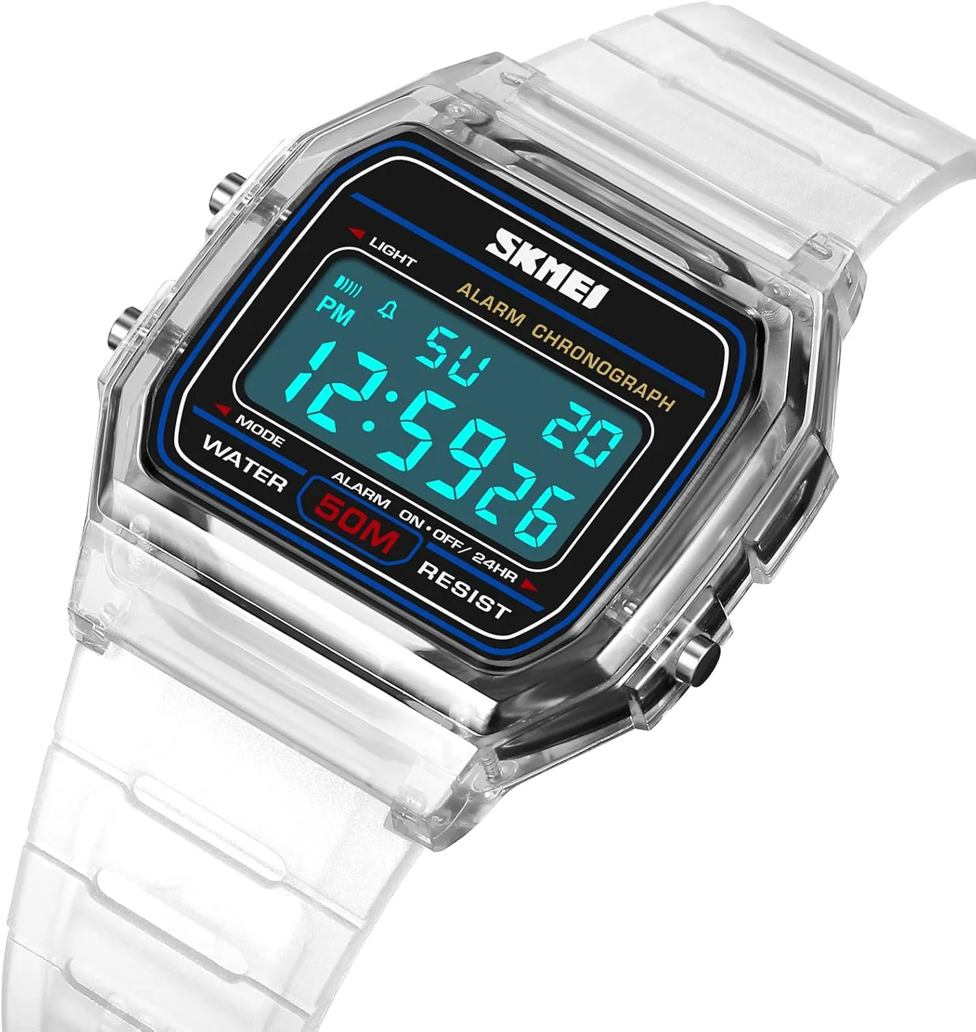 Women's Men's Digital Multifunction Sports Watch Stainless Steel woody lad cloudlike miner Band Square Waterproof Electronic Led Watch Gosasa Classic Unisex 