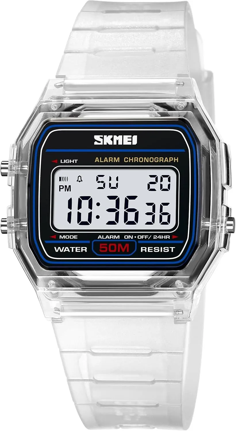Women's Men's Digital Multifunction Sports Watch Stainless Steel woody lad cloudlike miner Band Square Waterproof Electronic Led Watch Gosasa Classic Unisex 