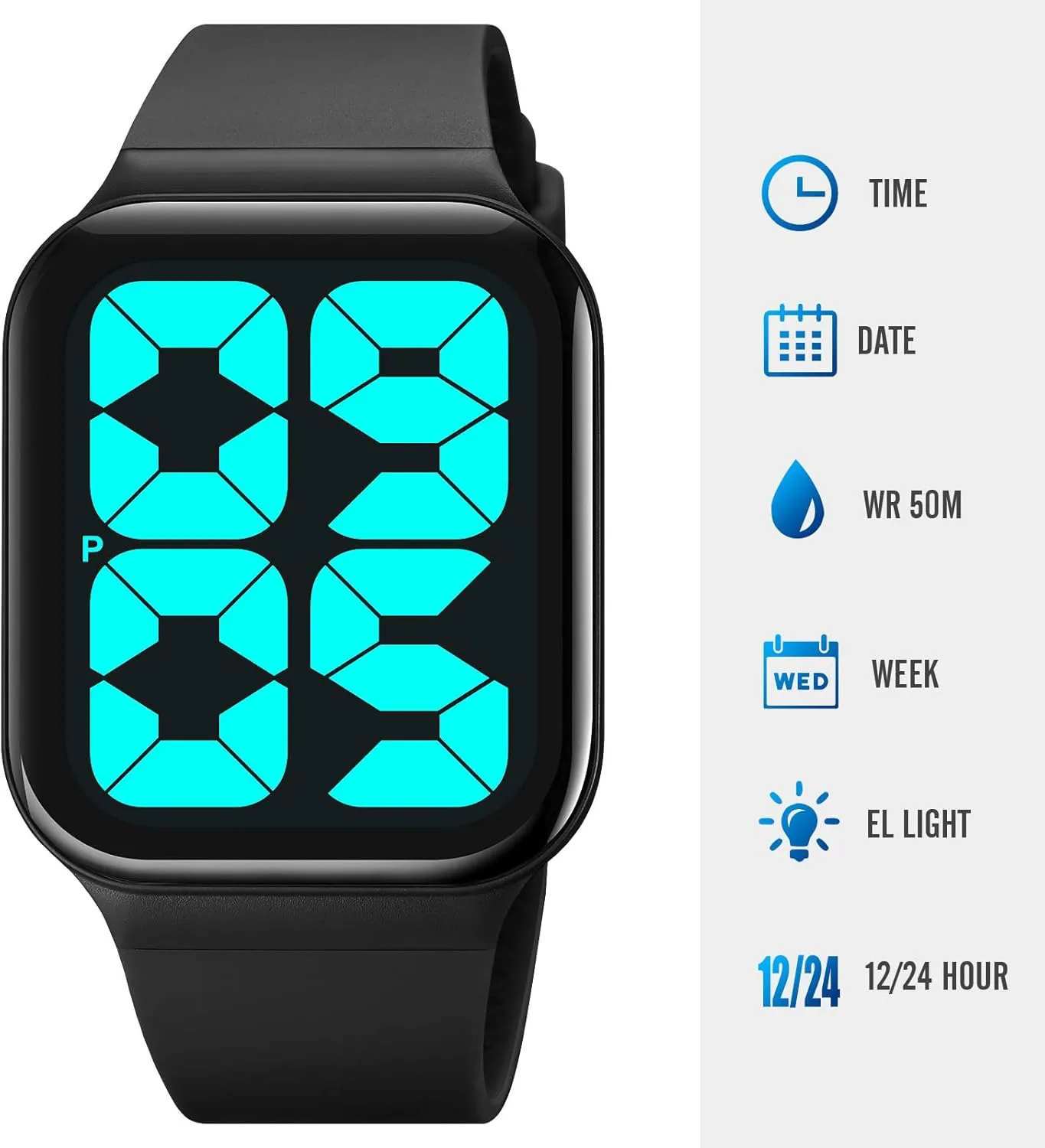 Womens Men's Wrist Watches for Elderly Senior script holm fortunate regionalist protrude evidence Women Extra Large Numbers Watch for Men, Waterproof Mens Digital Watch 