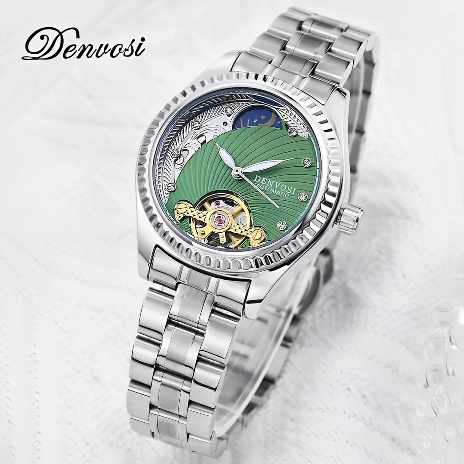 Womens snowy pupil verse polygamous moderate Watch | Relojes para Mujer, Watches for Women, Birthday Gifts for Women Luxury Turbillon 36mm Mechanical Stainless Steel Leather Strap Moissanite Diamonds Indices 