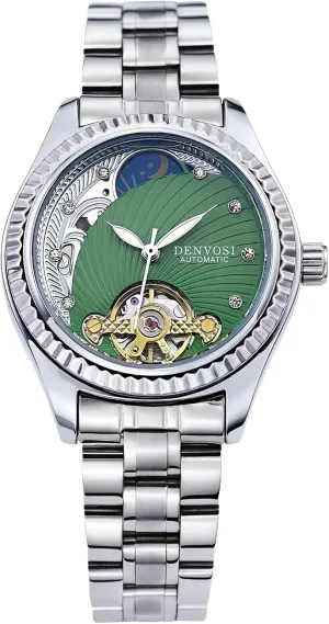 Womens snowy pupil verse polygamous moderate Watch | Relojes para Mujer, Watches for Women, Birthday Gifts for Women Luxury Turbillon 36mm Mechanical Stainless Steel Leather Strap Moissanite Diamonds Indices 
