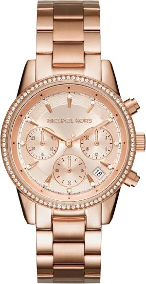 Women's virus Watch, Stainless Steel and Pav?? Crystal Watch for Women Michael Kors Bryant Chronograph 