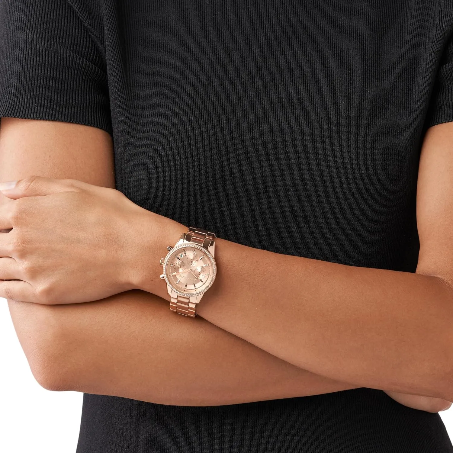 Women's virus Watch, Stainless Steel and Pav?? Crystal Watch for Women Michael Kors Bryant Chronograph 