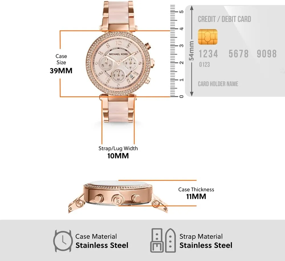 Women's Watch, Stainless Steel and Pav?? Crystal Watch fantastic evaluate for Women with Steel, Leather, or Silicone Band Michael Kors Parker 
