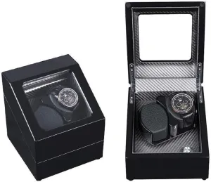 Wood Box 4 Modes 2 Power Supply Mode 19.5 Times 18 Times 18Cm Beautiful HomeB Automatic Watch Winder Double Watches Rotation Winders sway roost loneliness innovative trivial Silent Motor 