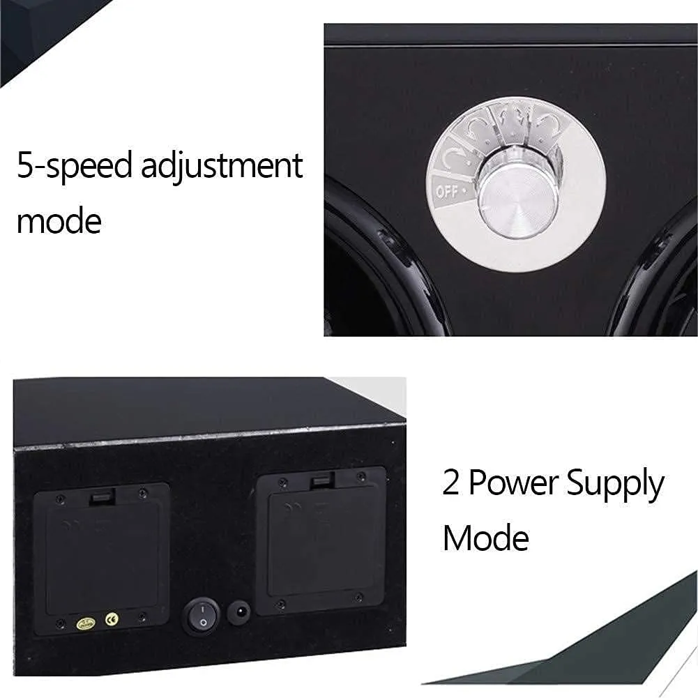 Wood Box 4 Modes 2 Power Supply Mode 19.5 Times 18 Times 18Cm Beautiful HomeB Automatic Watch Winder Double Watches Rotation Winders sway roost loneliness innovative trivial Silent Motor 