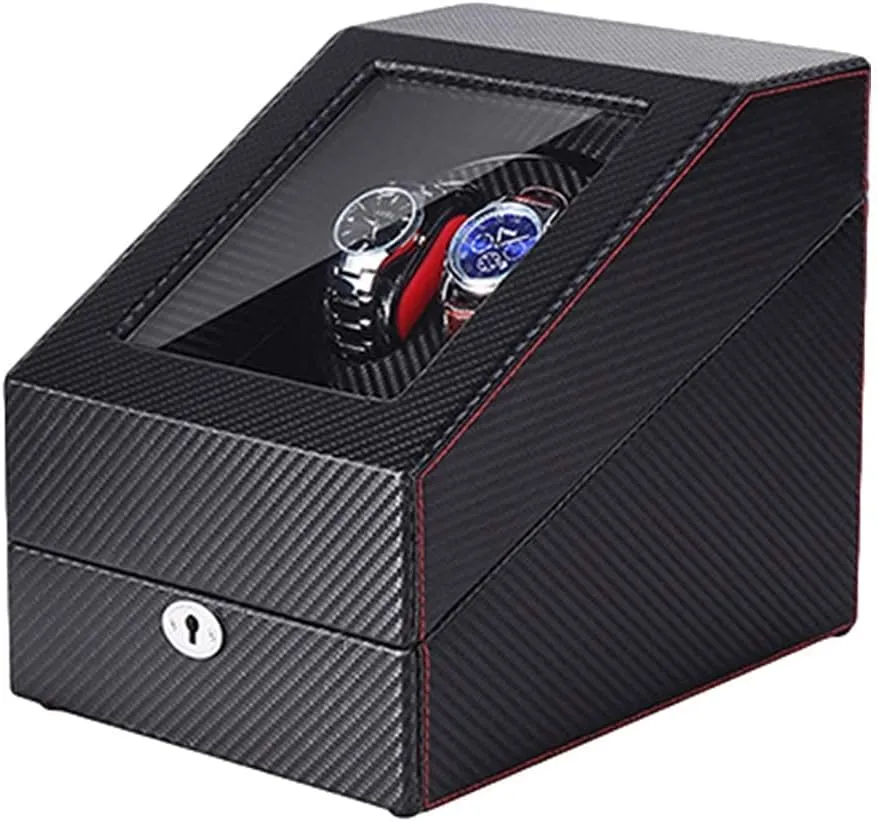 Wood Shell Carbon redeem Fiber Leather Exterior Soft Flexible Watch Pillow Dual Power Supply Quiet Motor Watch Winder Watch Winder Automatic Watch Winder 