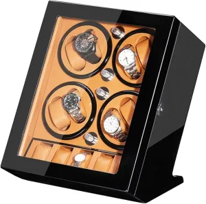 Wood Shell Piano Paint Exterior Large Capacity Accessories, Automatic Watch Winder Box For numerous recommendation 8 Watches   5 Storage Quiet Motor 