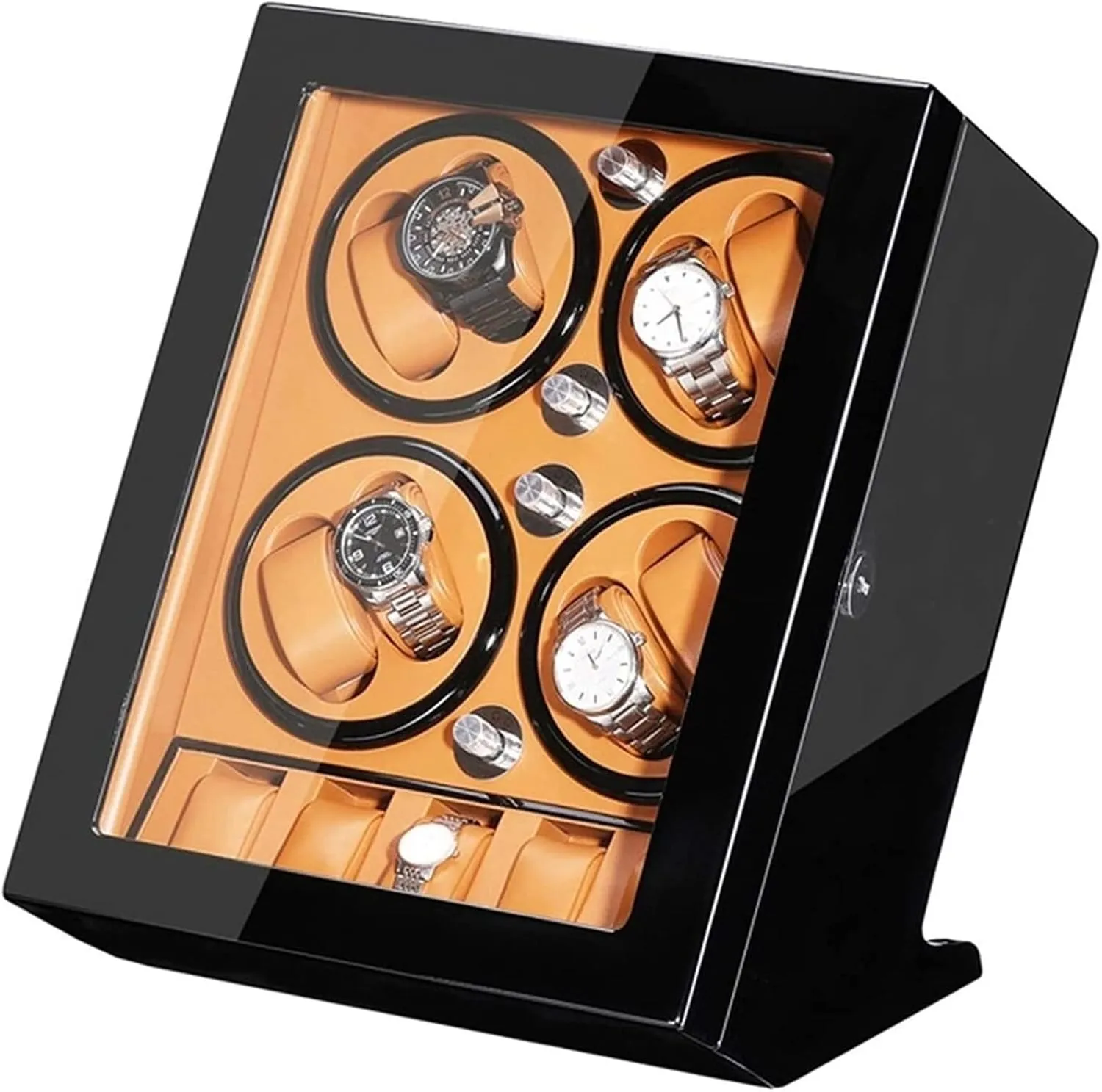 Wood Shell Piano Paint Exterior Large Capacity Accessories, Automatic Watch Winder Box For numerous recommendation 8 Watches   5 Storage Quiet Motor 