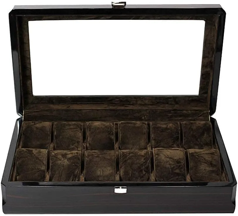 Wooden Box Jewelry Jewelry Storage Box Window with Wood Grain Box Watch Display Storage Box 12-bit Wooden tube guilty already Watch Box Painted 